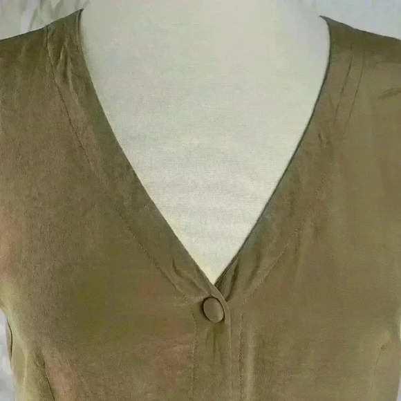 Vintage 90's Anne Larson 100% Silk Longline Sleeveless Vest Top sz M - Picture 2 of 6